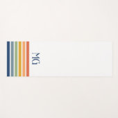 Tapis De Yoga Retro Monogrammed Minimalist Stripes (Devant (Horizontal))