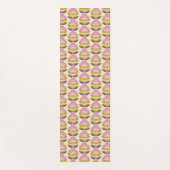 Tapis De Yoga Rétro motif floral rose et pourpre (Devant)