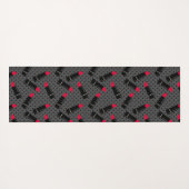 Tapis De Yoga Rétro, rouge à lèvres (Dos (Horizontal))