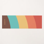 Tapis De Yoga Retro Stripes Custom Name (Devant (Horizontal))