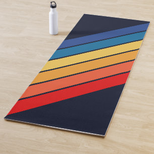Tapis De Yoga Retro Stripes Lignes élégantes les années 70 80s D