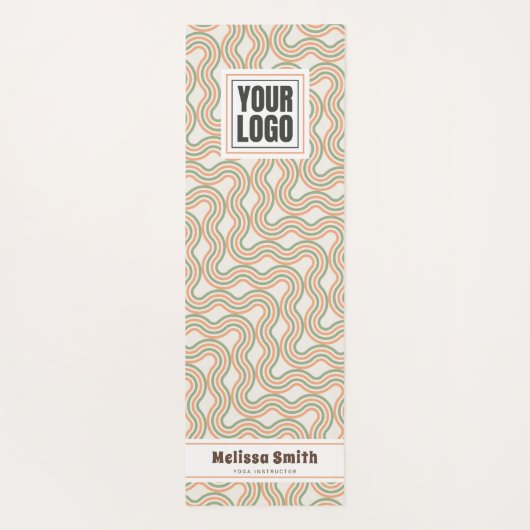 Tapis De Yoga Retro Wavy Abstract Pattern Custom Yoga Mat (Dos)