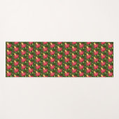 Tapis De Yoga Rhododendron rouge et jaune, motif floral (Devant (Horizontal))
