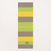 Tapis De Yoga Rhythm Stripes Horizontal Lines Brown Yellow Green (Devant)