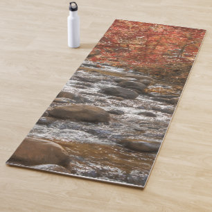 TAPIS DE YOGA RIVIÈRE FORESTIÈRE D'AUTOMNE SEDONA ARIZONA