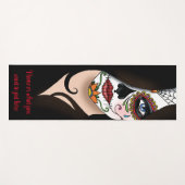 Tapis De Yoga Rosa Sugar Skull Portrait (Devant (Horizontal))