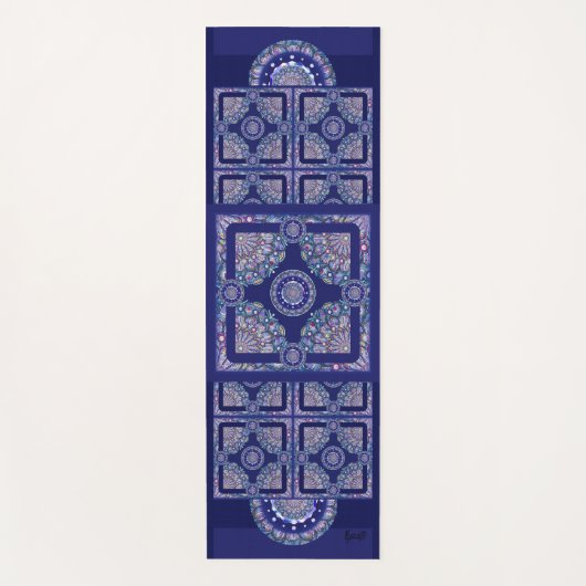 Tapis De Yoga Rosace bleue (Devant)