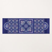 Tapis De Yoga Rosace bleue (Devant (Horizontal))