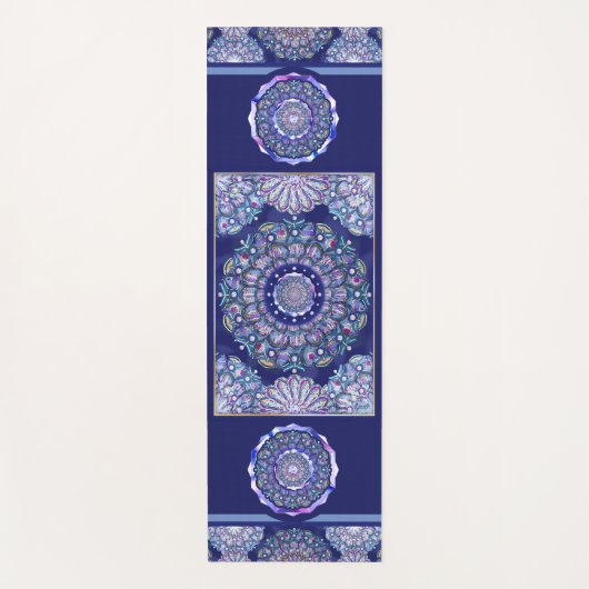 Tapis De Yoga Rosace bleue (Devant)