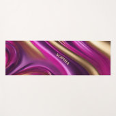 Tapis De Yoga Rose Abstrait-violet moderne et or- (Devant (Horizontal))