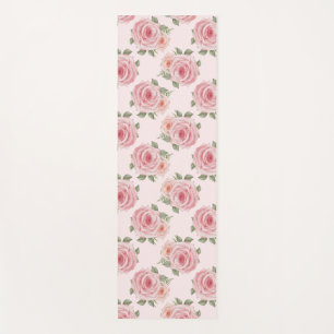 Tapis De Yoga Rose anglais rose cottage fleuri vintage motif