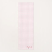 Tapis De Yoga Rose Blanc Moderne À damiers Monogramme Exercice (Devant)
