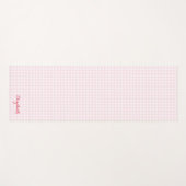 Tapis De Yoga Rose Blanc Moderne À damiers Monogramme Exercice (Devant (Horizontal))