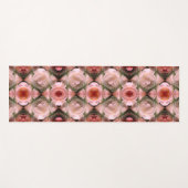 Tapis De Yoga Rose blanche florale Abstraite teintée (Devant (Horizontal))