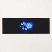 Tapis De Yoga Rose bleu brûlant (Dos (Horizontal))