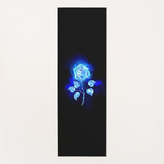 Tapis De Yoga Rose bleu brûlant (Devant)