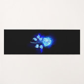 Tapis De Yoga Rose bleu brûlant (Devant (Horizontal))