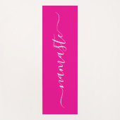 Tapis De Yoga Rose Chaud et Blanc Élégant Script Namaste (Devant)