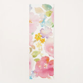 Tapis De Yoga Rose d'aquarelle du milieu de l'été | floral (Devant)