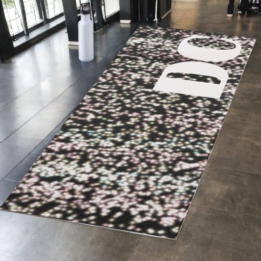 Tapis De Yoga Rose de parties scintillant monogramme personnalis