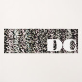 Tapis De Yoga Rose de parties scintillant monogramme personnalis (Devant (Horizontal))