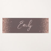 Tapis De Yoga Rose en terre cuite or - Parties scintillant rose (Devant (Horizontal))