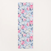 Tapis De Yoga Rose esthétique roses fleurs blanches motif (Devant)
