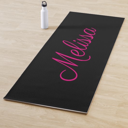 Tapis De Yoga Rose et noir tendance (En situation)