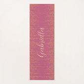 Tapis De Yoga Rose et or avec nom (Devant)