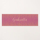 Tapis De Yoga Rose et or avec nom (Devant (Horizontal))