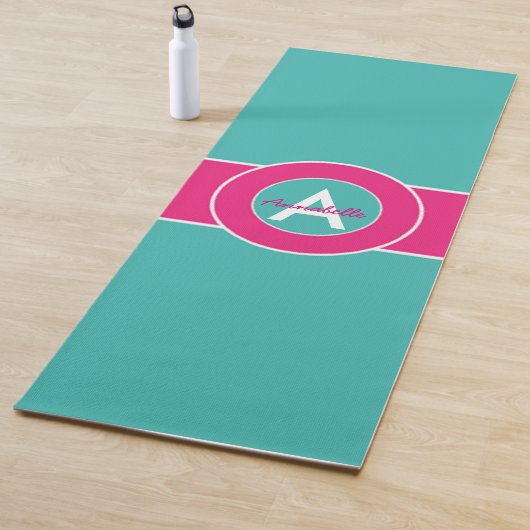 Tapis De Yoga Rose et Teal (En situation)