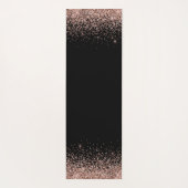 Tapis De Yoga Rose Gold Blush rose Parties scintillant noire Mon (Dos)