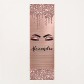 Tapis De Yoga Rose Gold Glitter Sparkle Eyelashes Monogram (Devant)
