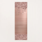 Tapis De Yoga Rose Gold Glitter Sparkle Eyelashes Monogram (Dos)