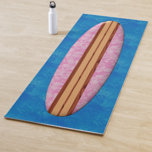 Tapis De Yoga Rose hawaïen de planche de surf de Longboard de