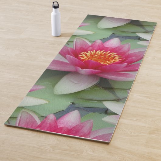 Tapis De Yoga Rose Lotus Water Lily (En situation)