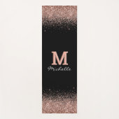 Tapis De Yoga Rose noir Parties scintillant or Monogramme (Devant)