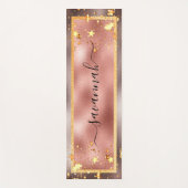 Tapis De Yoga Rose or étoiles nom script glamour (Devant)