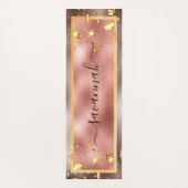 Tapis De Yoga Rose or étoiles nom script glamour (Dos)