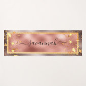 Tapis De Yoga Rose or étoiles nom script glamour (Devant (Horizontal))