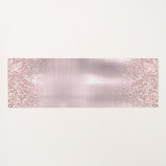 Tapis De Yoga Rose Parties scintillant or Blush Metallo Script (Dos (Horizontal))