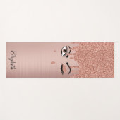 Tapis De Yoga Rose Pink Gold Eyelashes Dripping Glitter (Devant (Horizontal))