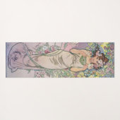 Tapis De Yoga Rose (quatre fleurs), Alphonse Mucha (Dos (Horizontal))