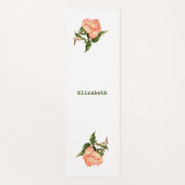 Tapis De Yoga Rose rose et pêche aquarelle botanique (Devant)