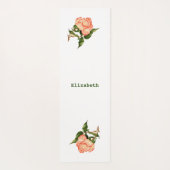 Tapis De Yoga Rose rose et pêche aquarelle botanique (Dos)