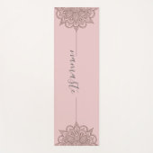 Tapis De Yoga Rose rose Namaste Script Mandala (Devant)