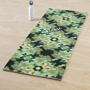 Tapis De Yoga Roses blancs retors personnalisés