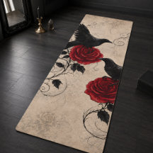 Roses cramoisies corbeaux gothiques vintage