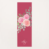 Tapis De Yoga Roses de Bourgogne rose (Devant)