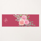 Tapis De Yoga Roses de Bourgogne rose (Devant (Horizontal))